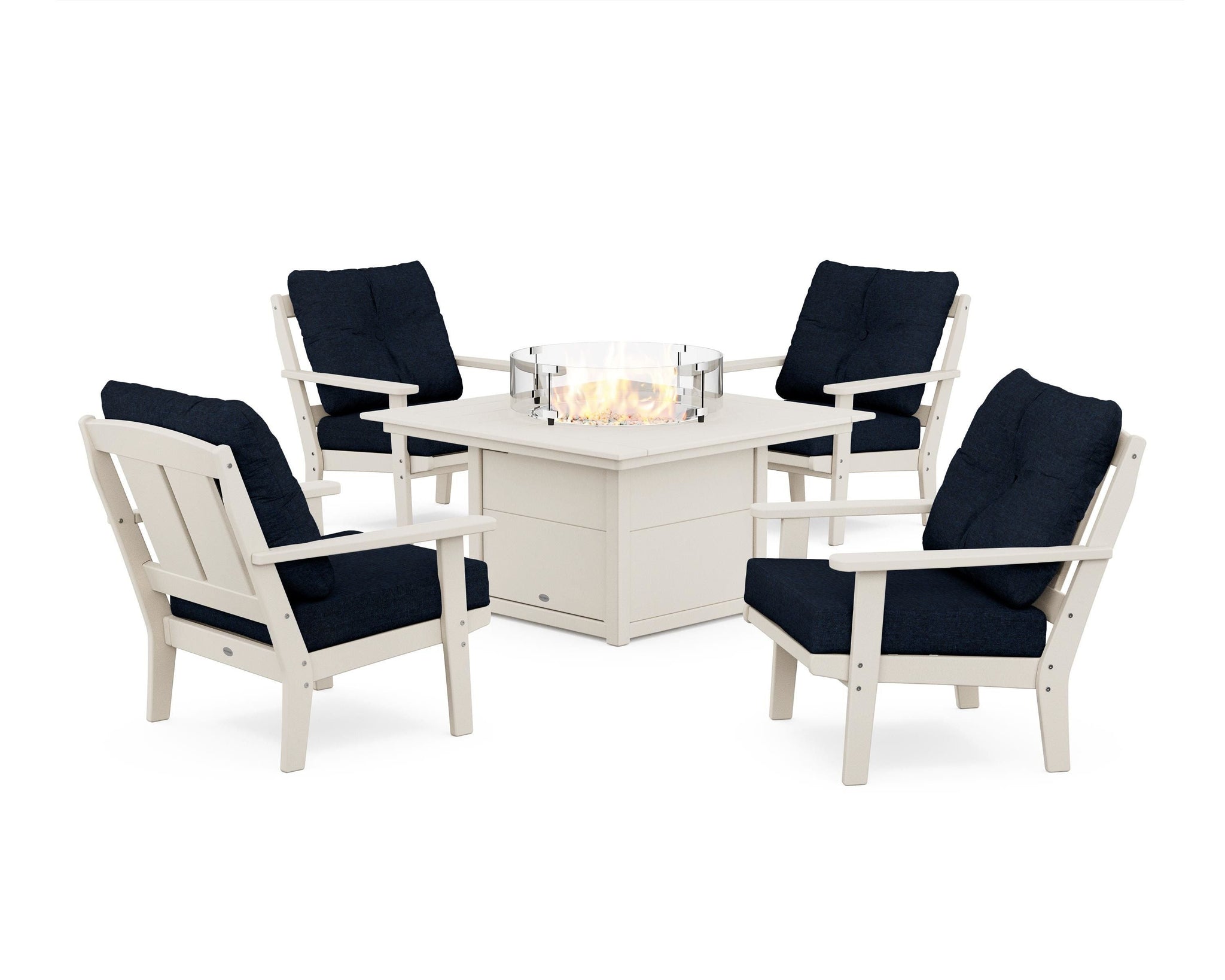 Mission 5-Piece Deep Seating Set with Fire Pit Table