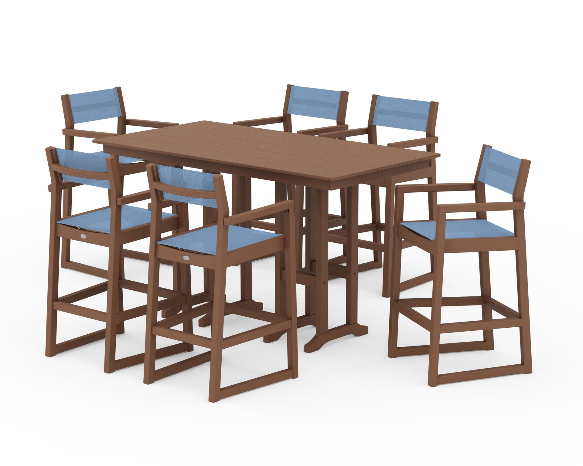 EDGE Sling Arm Chair 7-Piece Farmhouse Bar Set