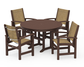 Coastal 5-Piece Round Farmhouse Dining Set
