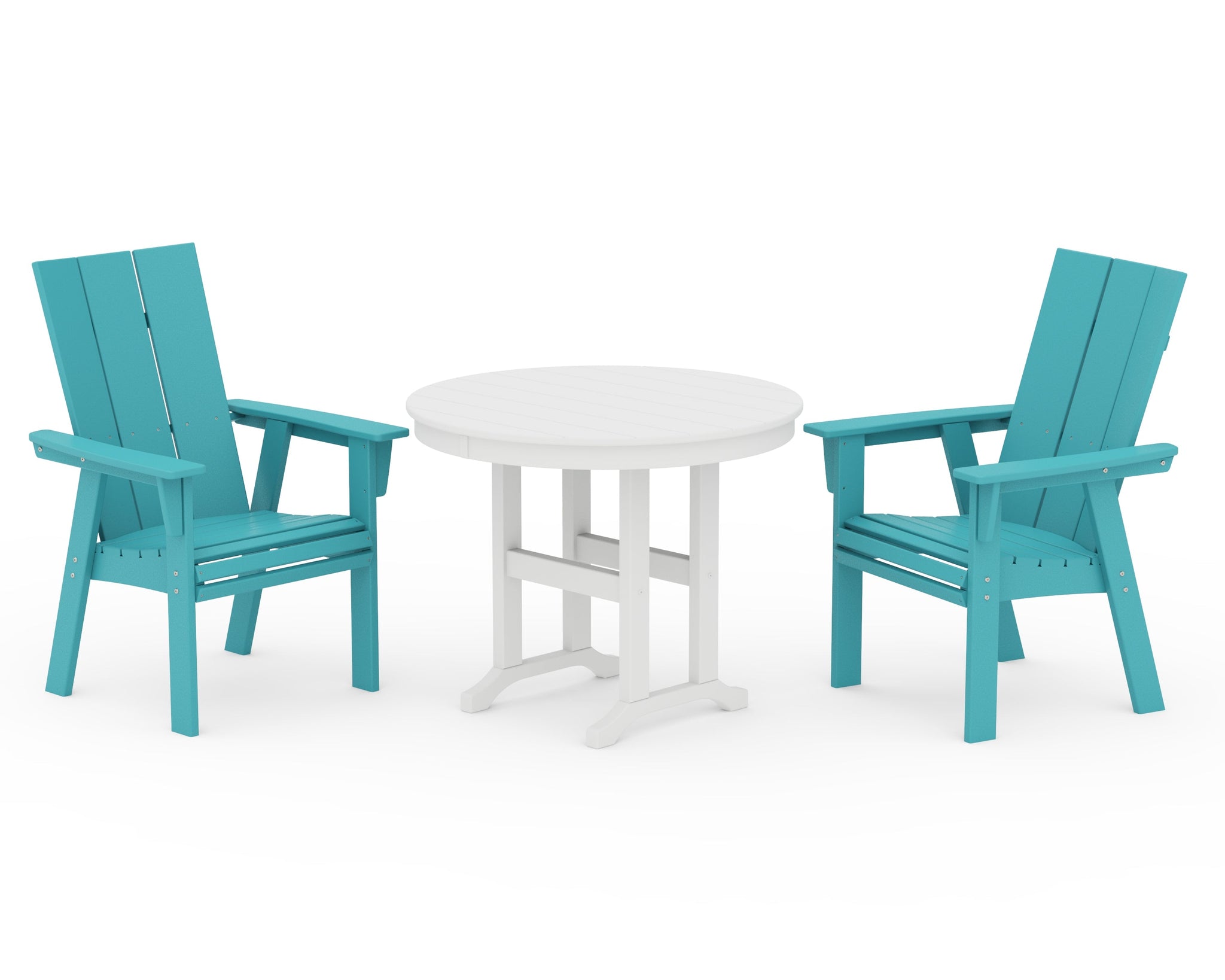 Modern Adirondack 3-Piece Round Dining Set