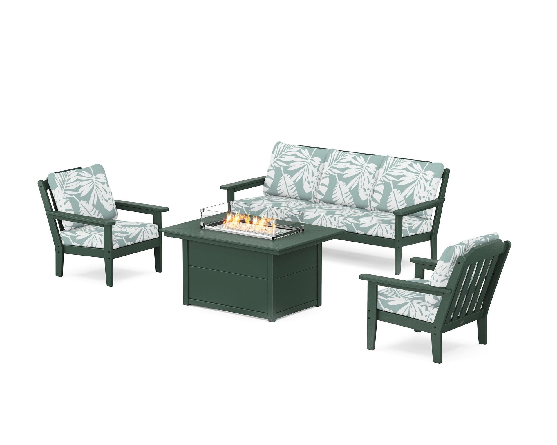 Cottage Deep Seating Fire Pit Table Set