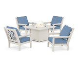 Chippendale 5-Piece Deep Seating Set with Fire Pit Table