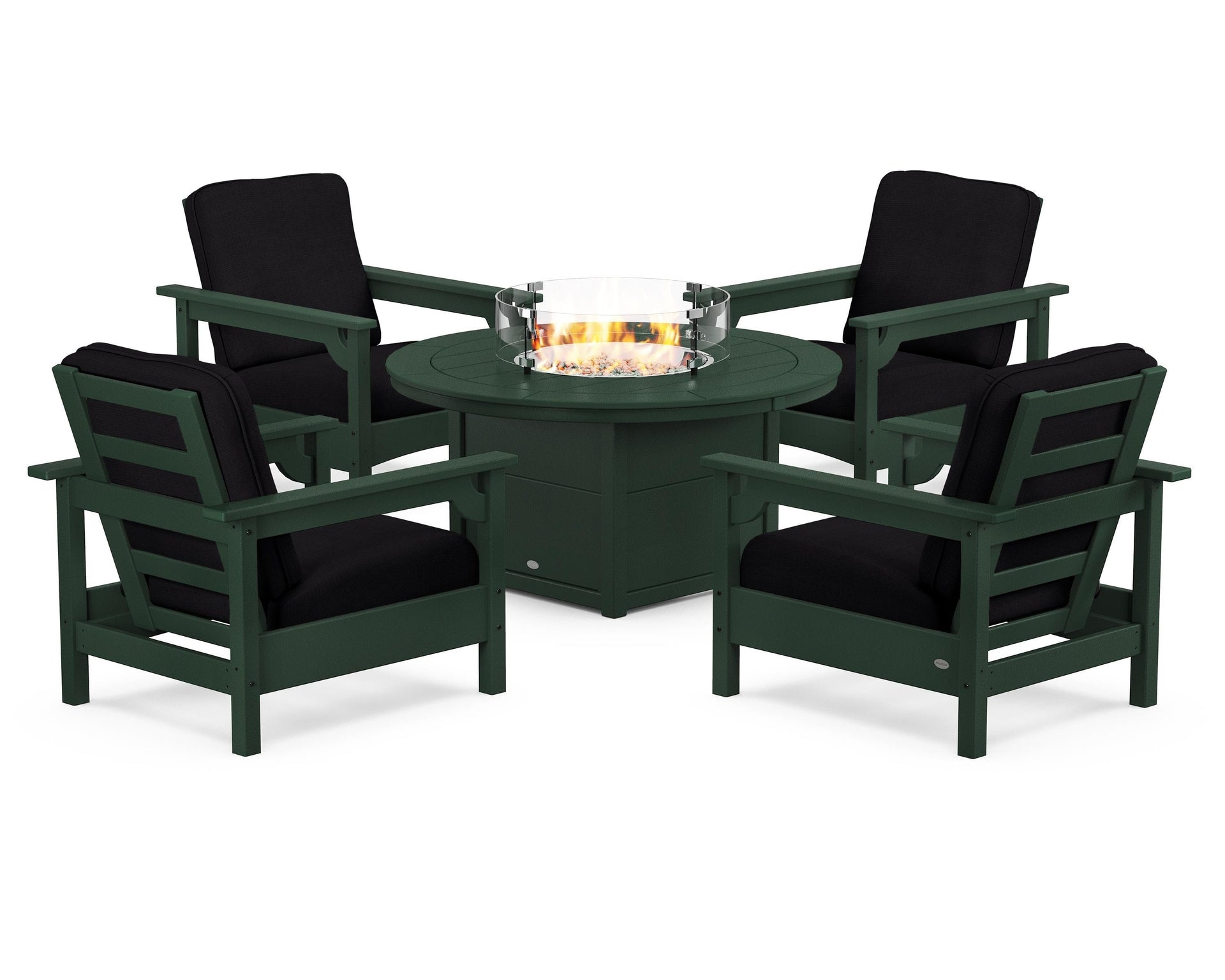 Club 5-Piece Conversation Set with Fire Pit Table