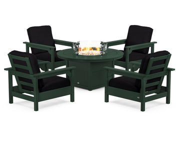 Club 5-Piece Conversation Set with Fire Pit Table
