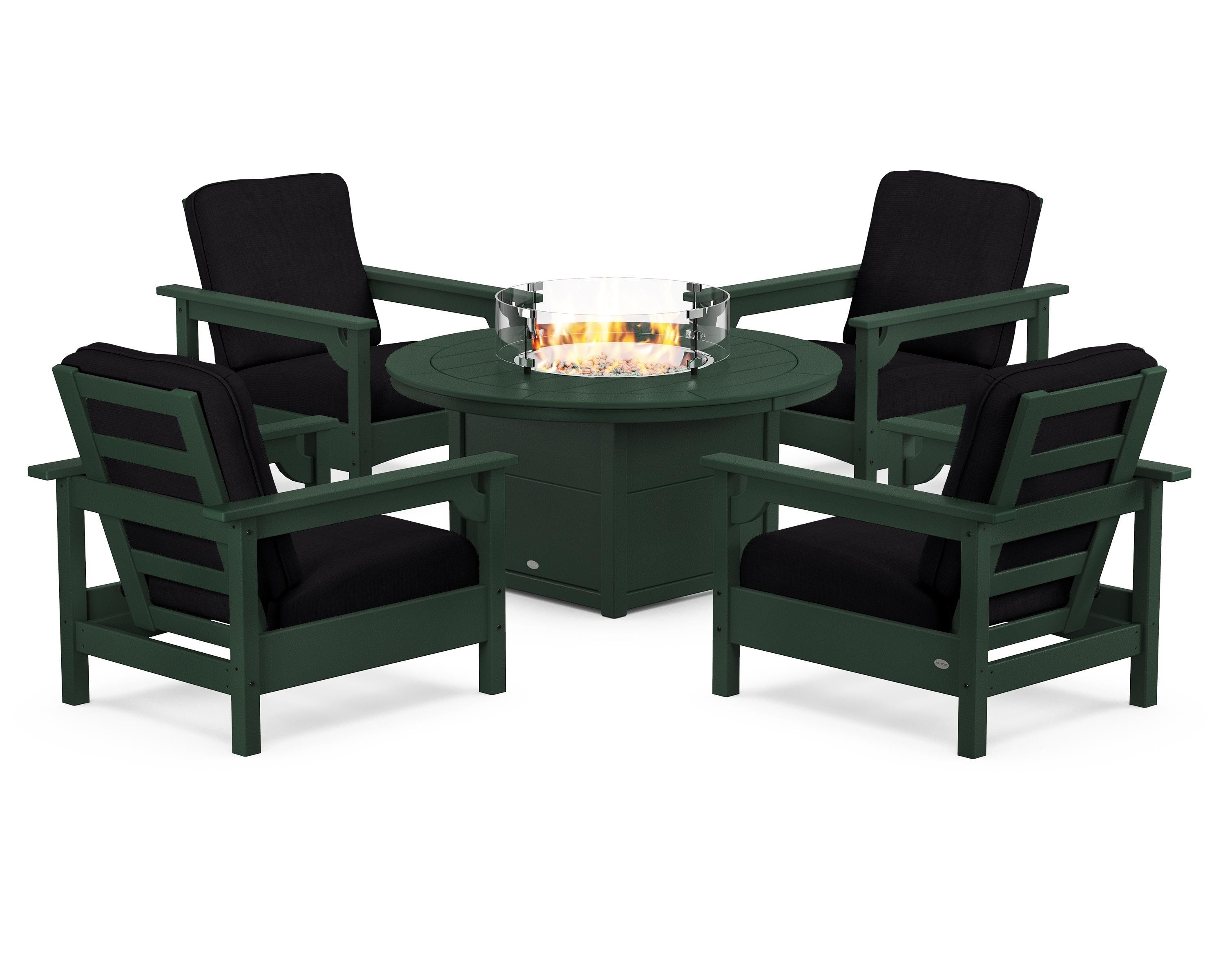 Club 5-Piece Conversation Set with Fire Pit Table