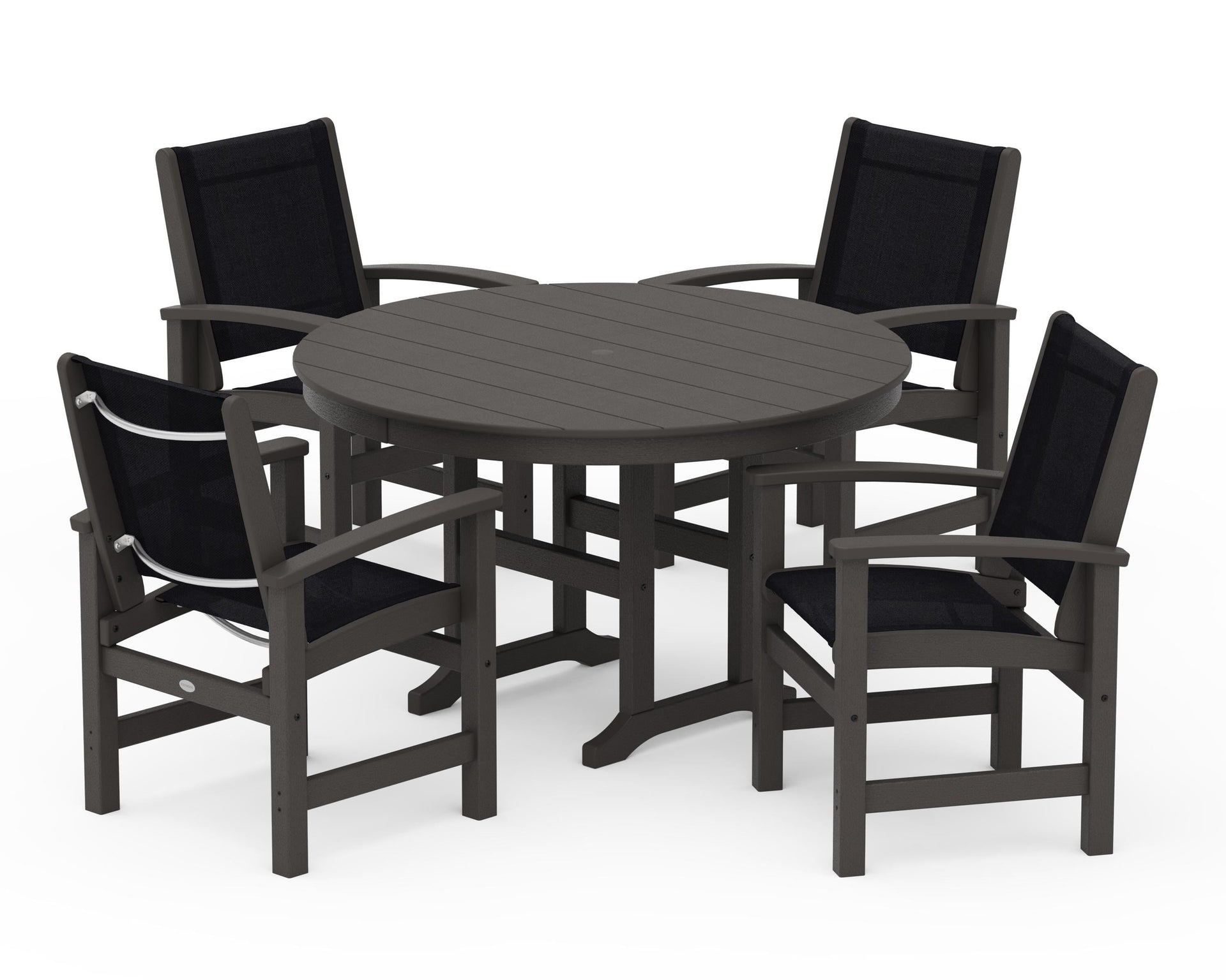 Coastal 5-Piece Round Farmhouse Dining Set