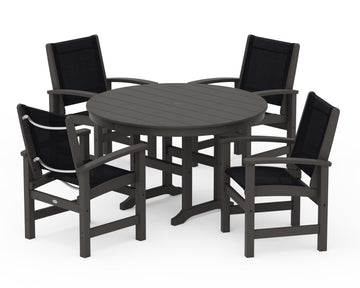 Coastal 5-Piece Round Farmhouse Dining Set