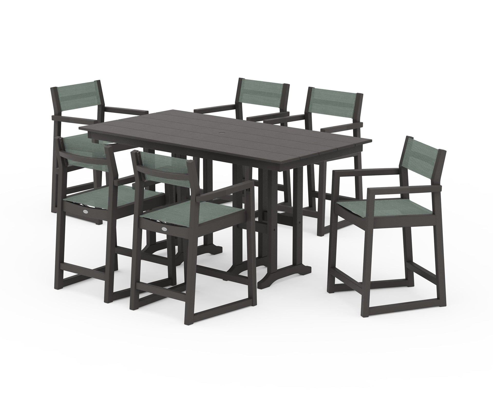 EDGE Sling Arm Chair 7-Piece Farmhouse Counter Set