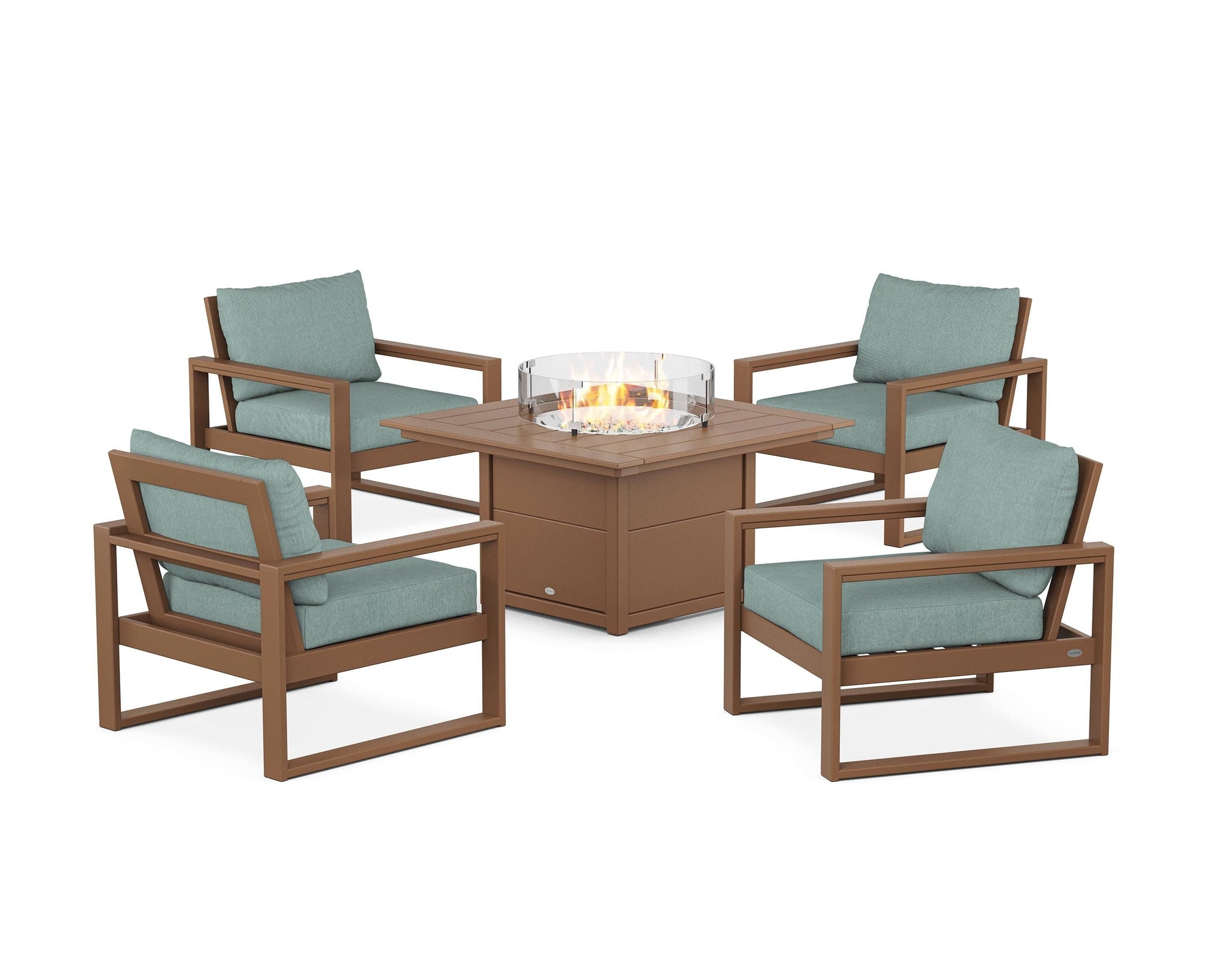 EDGE Sectional 5-Piece Deep Seating Set with Fire Pit Table