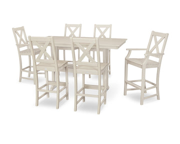 Braxton 7-Piece Farmhouse Trestle Bar Set