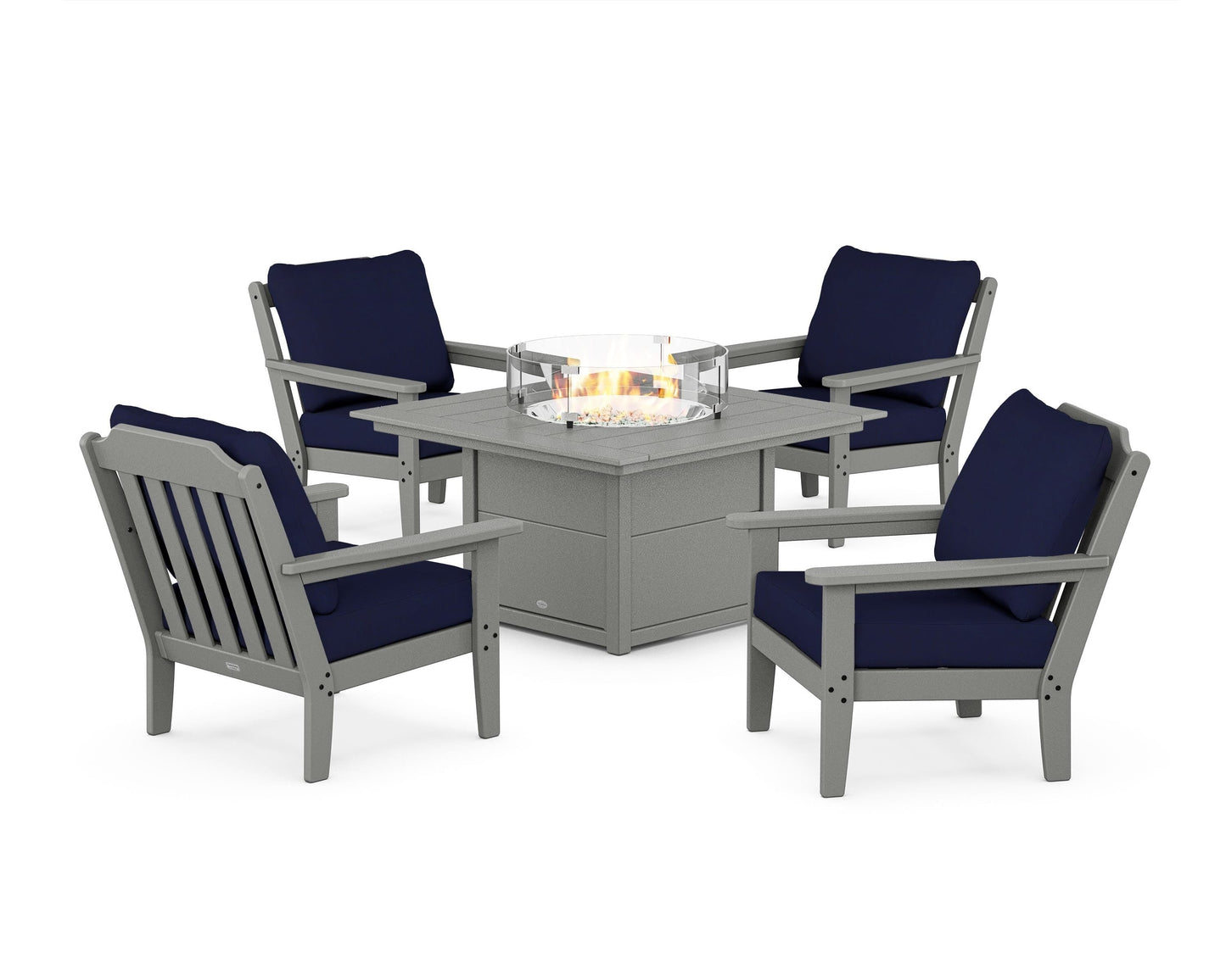 Cottage 5-Piece Deep Seating Set with Fire Pit Table
