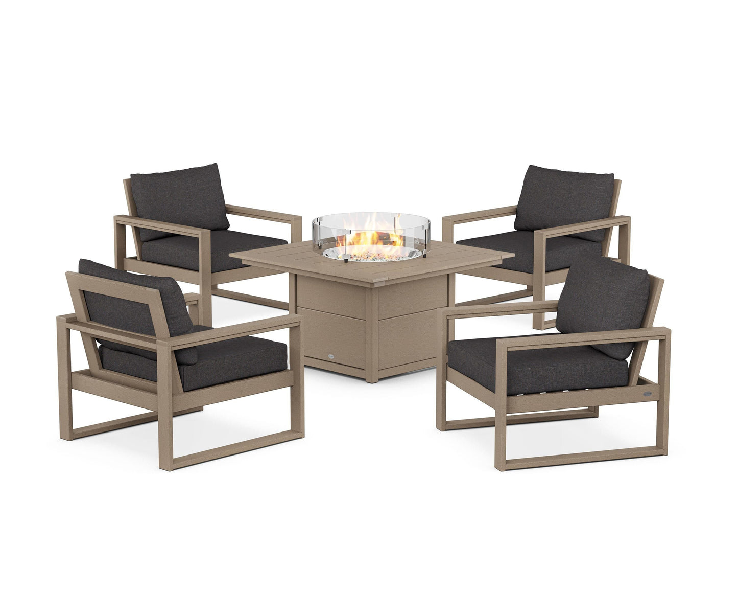 EDGE Sectional 5-Piece Deep Seating Set with Fire Pit Table