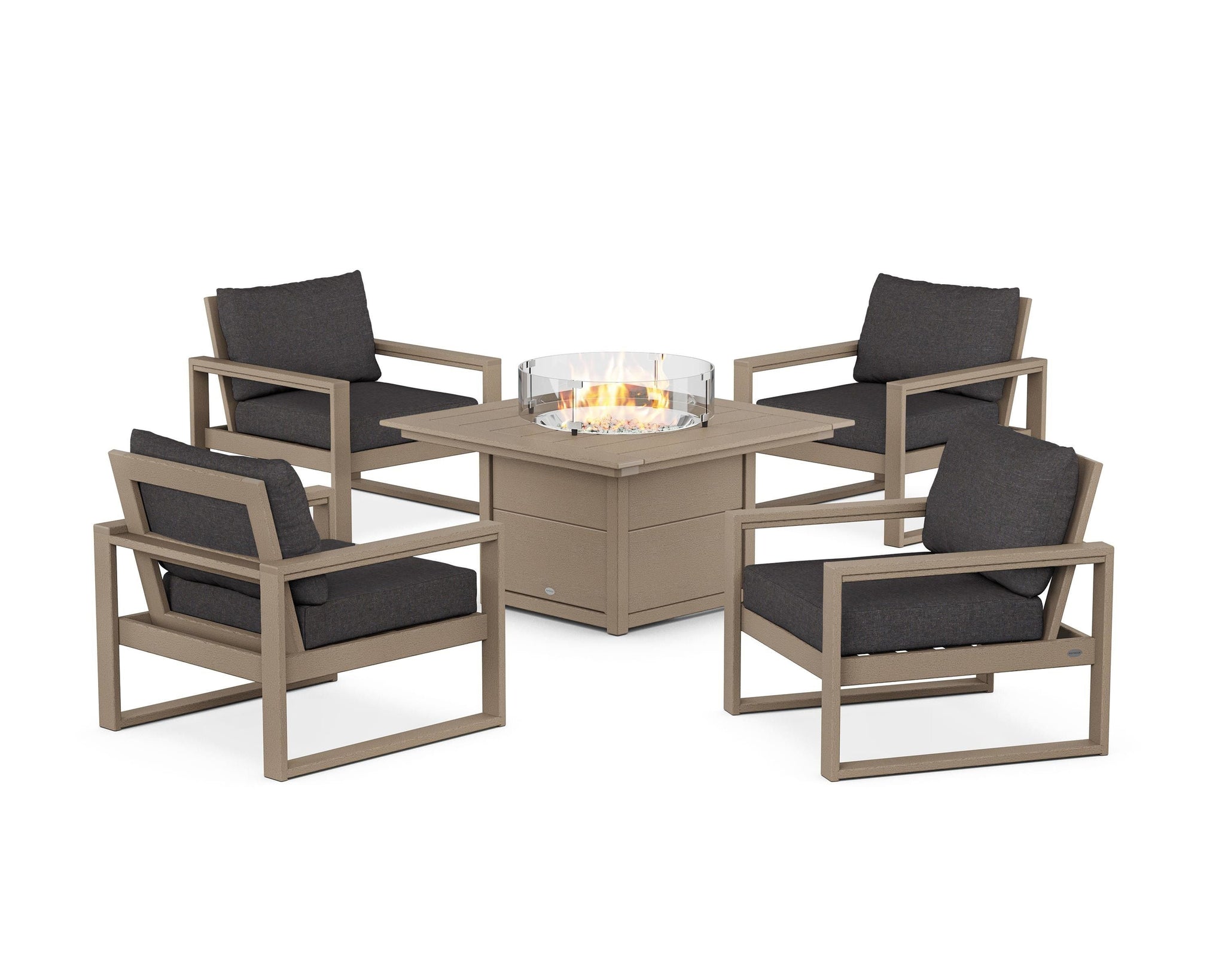 EDGE Sectional 5-Piece Deep Seating Set with Fire Pit Table