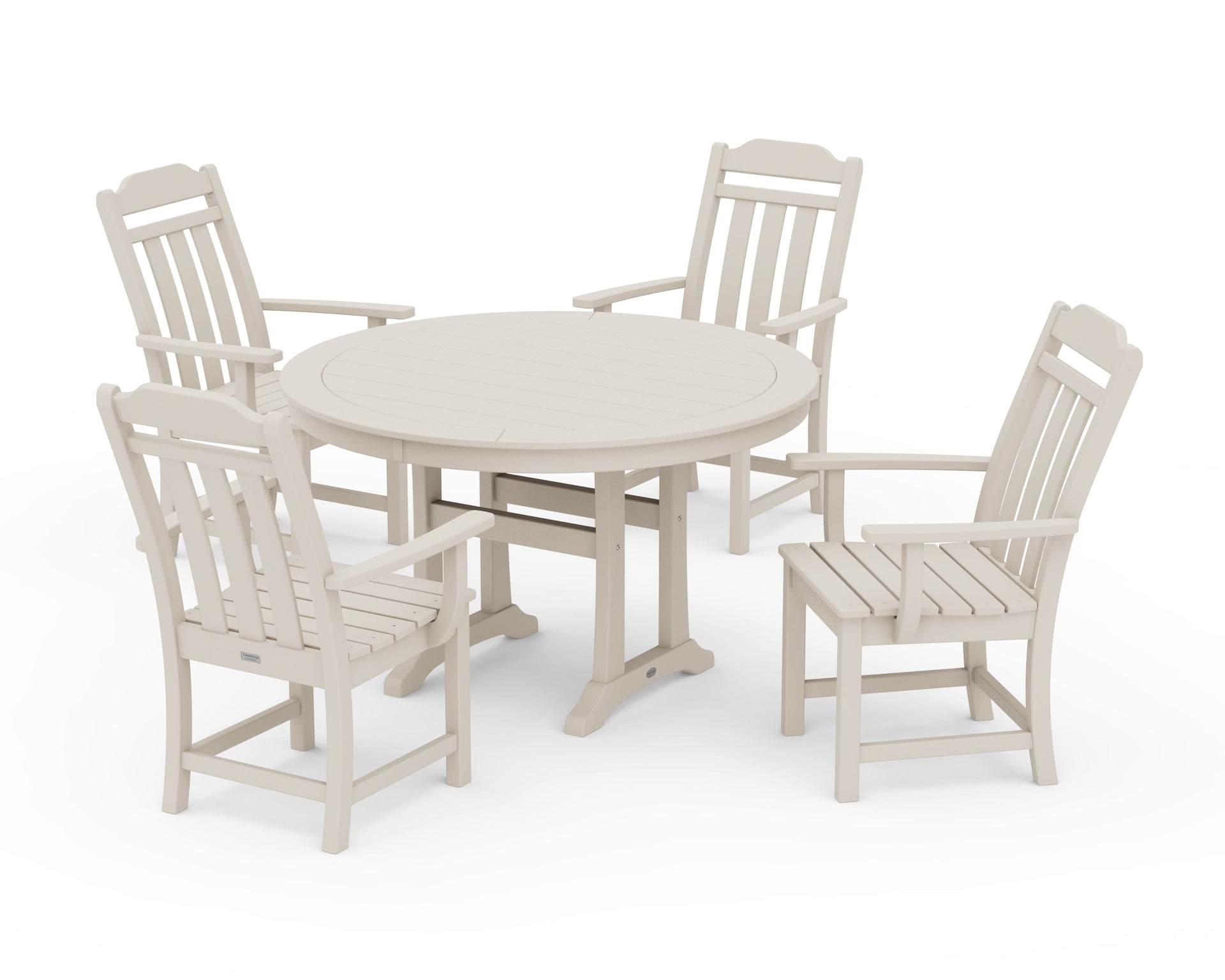 Cottage 5-Piece Round Dining Set with Trestle Legs