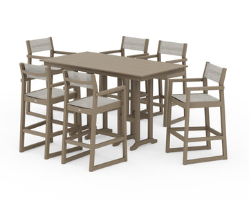 EDGE Sling Arm Chair 7-Piece Farmhouse Bar Set