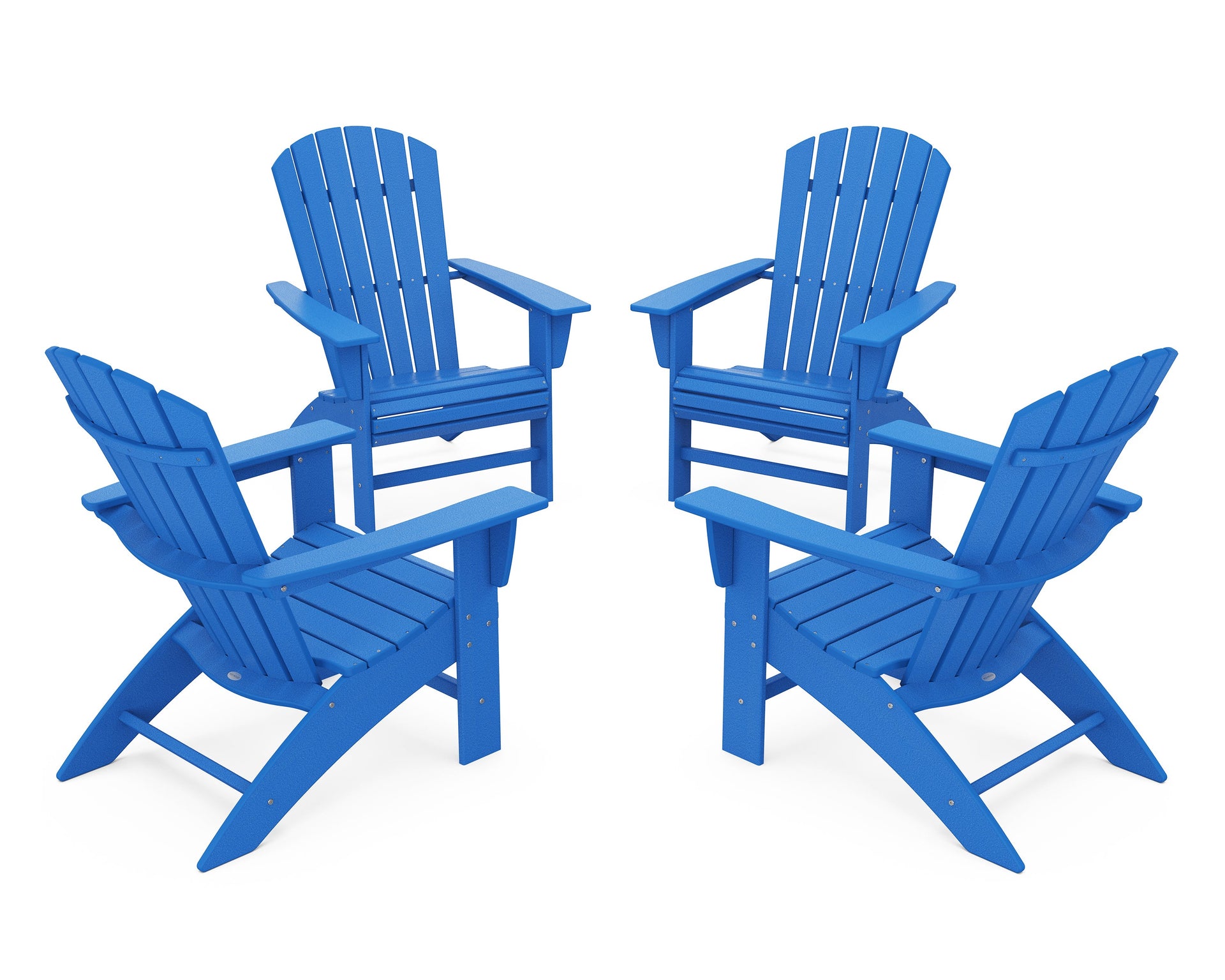 4-Piece Nautical Curveback Adirondack Chair Conversation Set