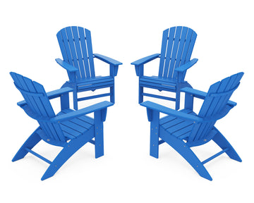 4-Piece Nautical Curveback Adirondack Chair Conversation Set