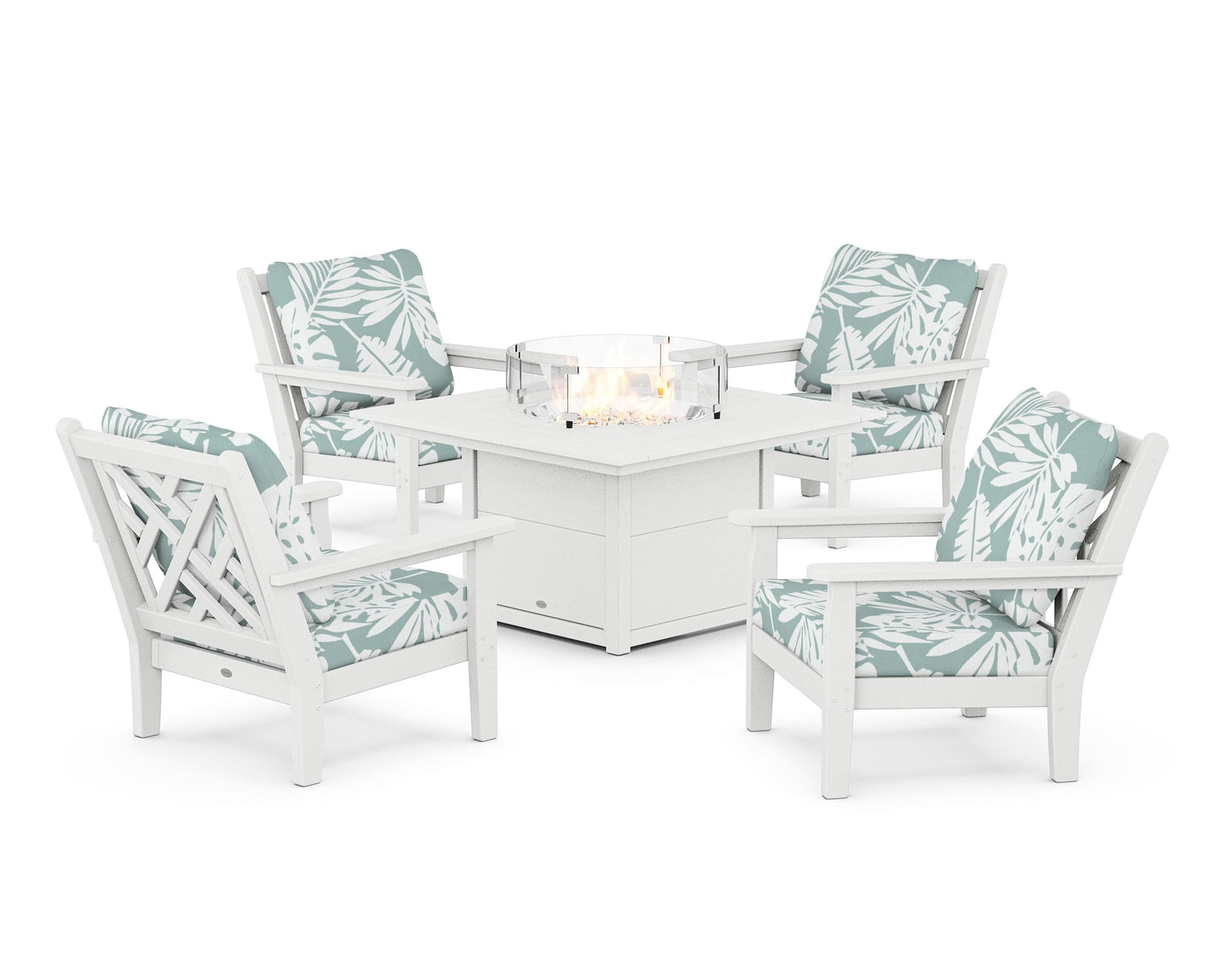 Chippendale 5-Piece Deep Seating Set with Fire Pit Table