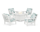 Chippendale 5-Piece Deep Seating Set with Fire Pit Table
