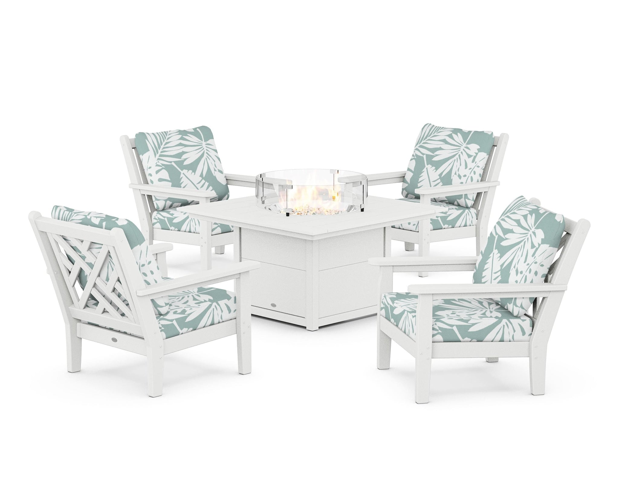 Chippendale 5-Piece Deep Seating Set with Fire Pit Table