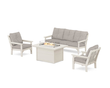 Vineyard Deep Seating Fire Pit Table Set