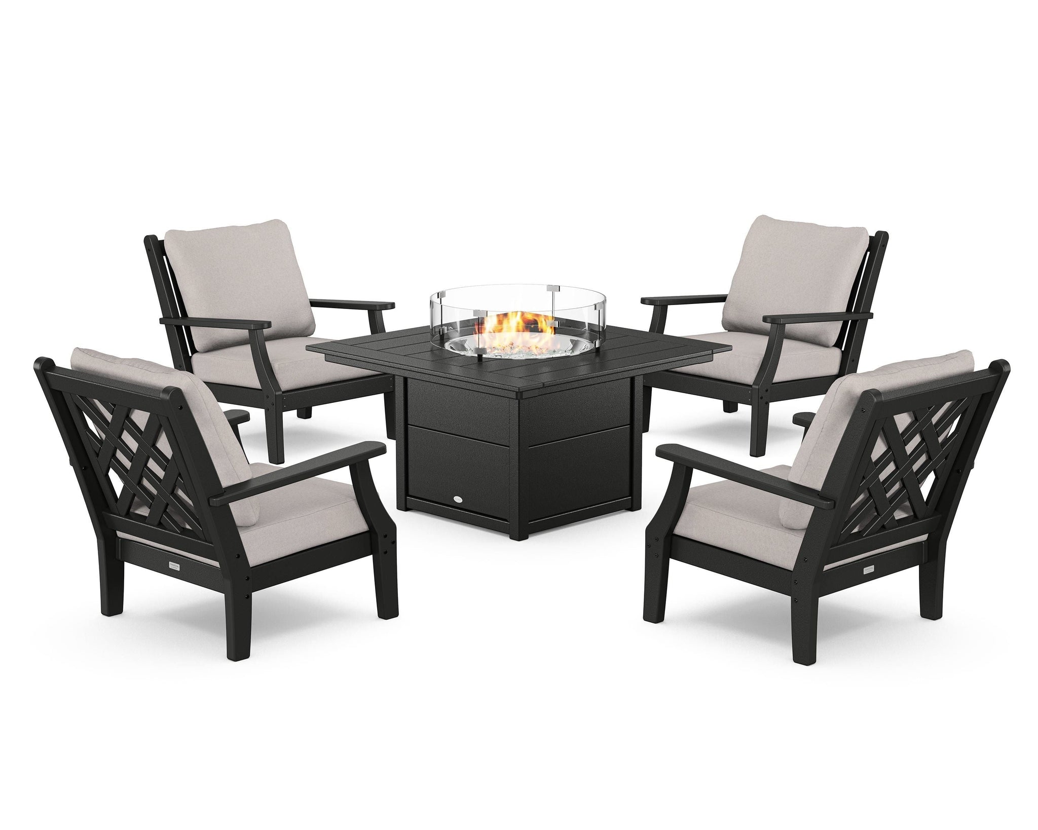 Wovendale 5-Piece Deep Seating Set with Fire Pit Table