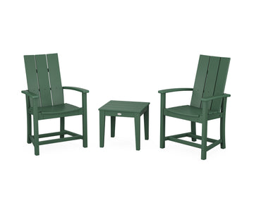 Modern 3-Piece Upright Adirondack Chair Set