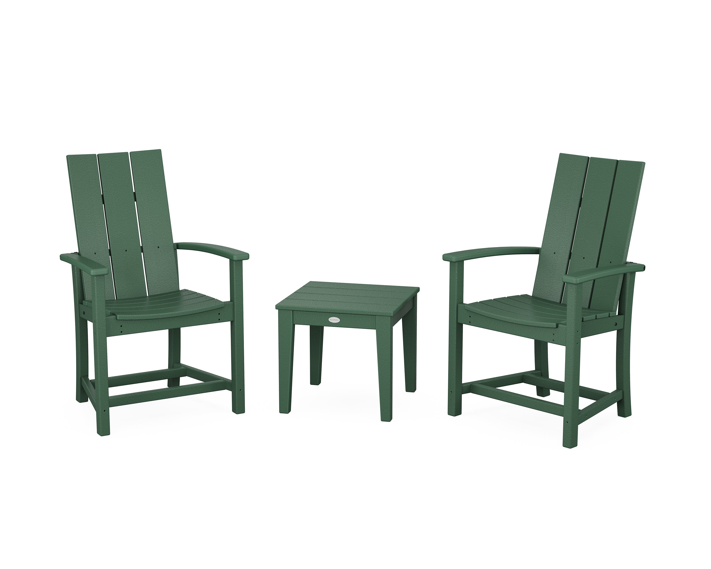 Modern 3-Piece Upright Adirondack Chair Set