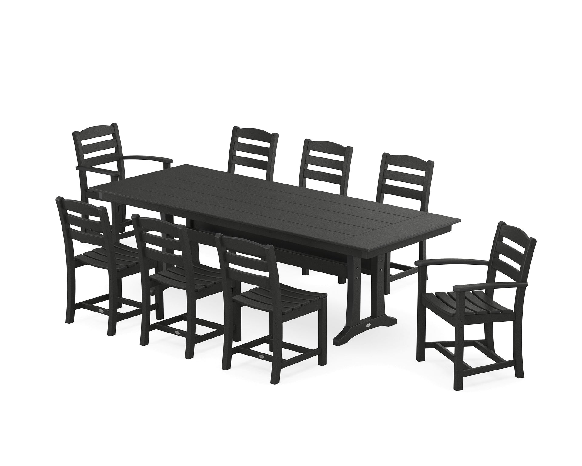 La Casa Café 9-Piece Farmhouse Dining Set with Trestle Legs