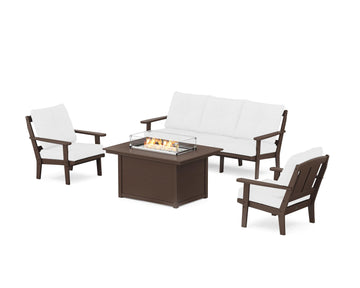 Mission Deep Seating Fire Pit Table Set