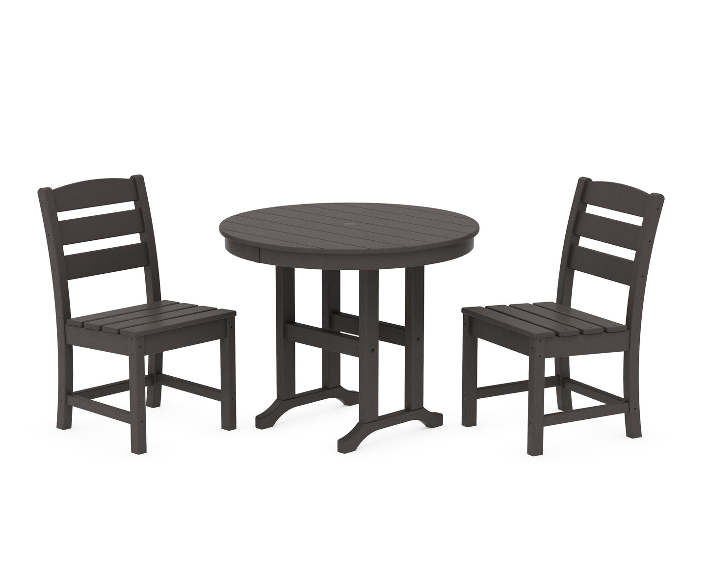 Lakeside Side Chair 3-Piece Round Dining Set