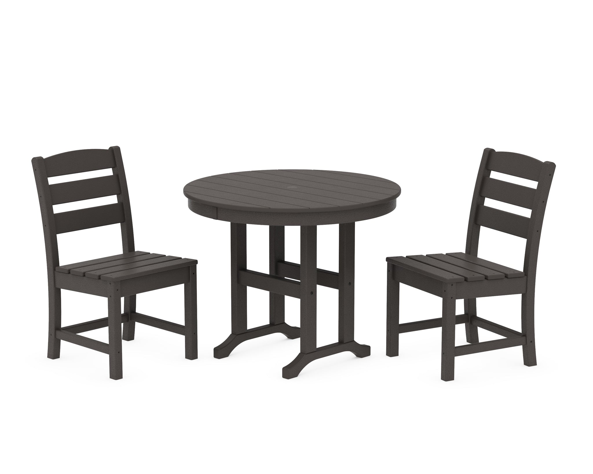 Lakeside Side Chair 3-Piece Round Dining Set