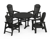 South Beach 5-Piece Round Dining Set with Trestle Legs