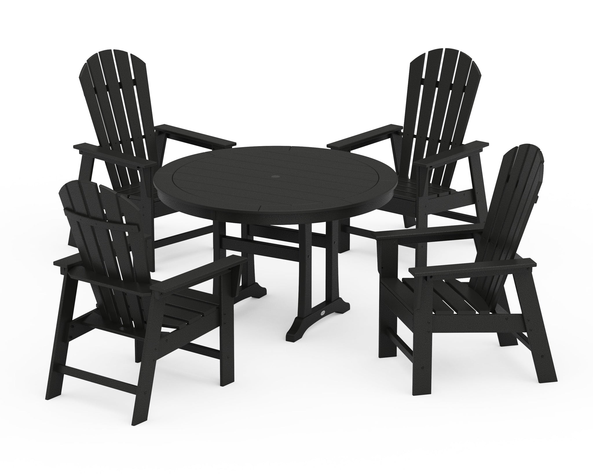 South Beach 5-Piece Round Dining Set with Trestle Legs