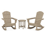 Nautical 3-Piece Adirondack Rocking Chair Set