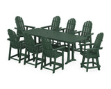 Vineyard Curveback Adirondack Swivel 9-Piece Counter Set with Trestle Legs
