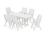 Nautical Folding Highback Chair 7-Piece Dining Set