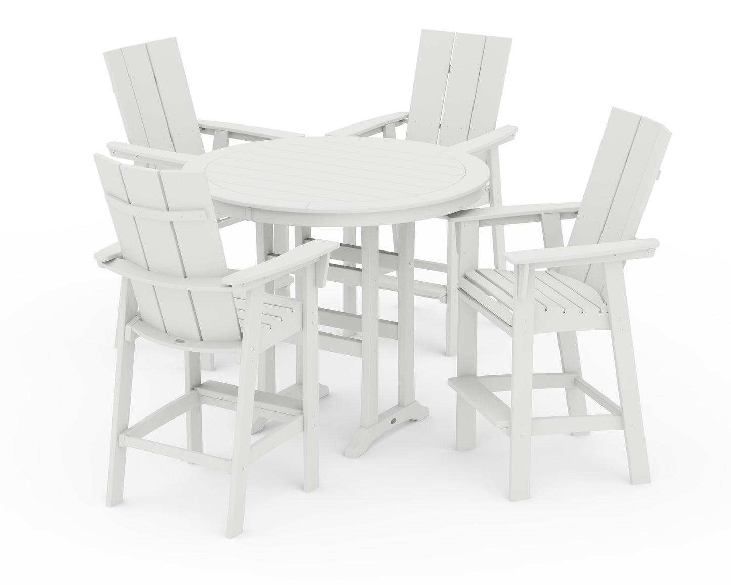 Modern Curveback Adirondack 5-Piece Nautical Trestle Bar Set