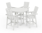 Modern Curveback Adirondack 5-Piece Nautical Trestle Bar Set