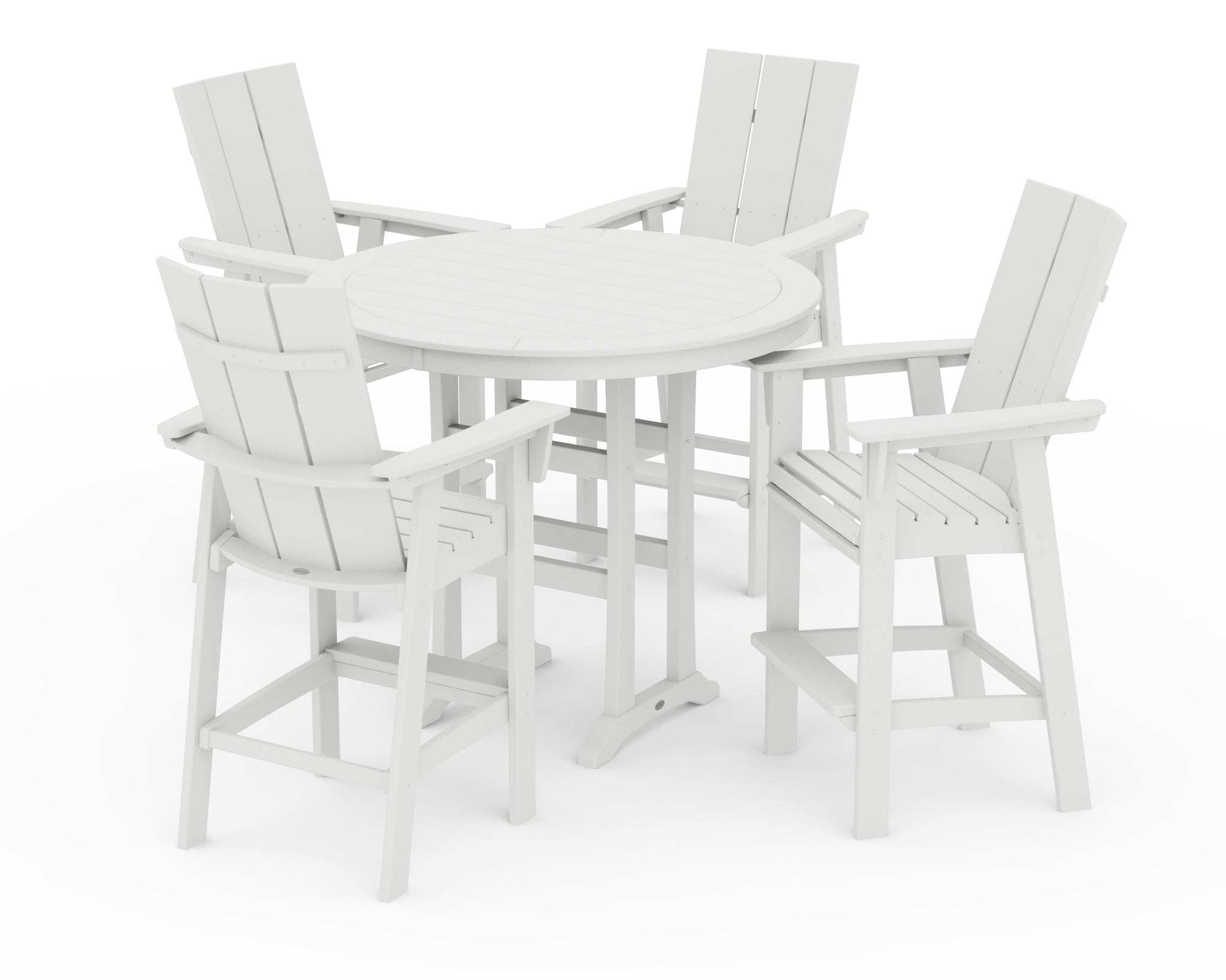 Modern Curveback Adirondack 5-Piece Nautical Trestle Bar Set