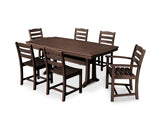 La Casa Café 7-Piece Dining Set with Trestle Legs