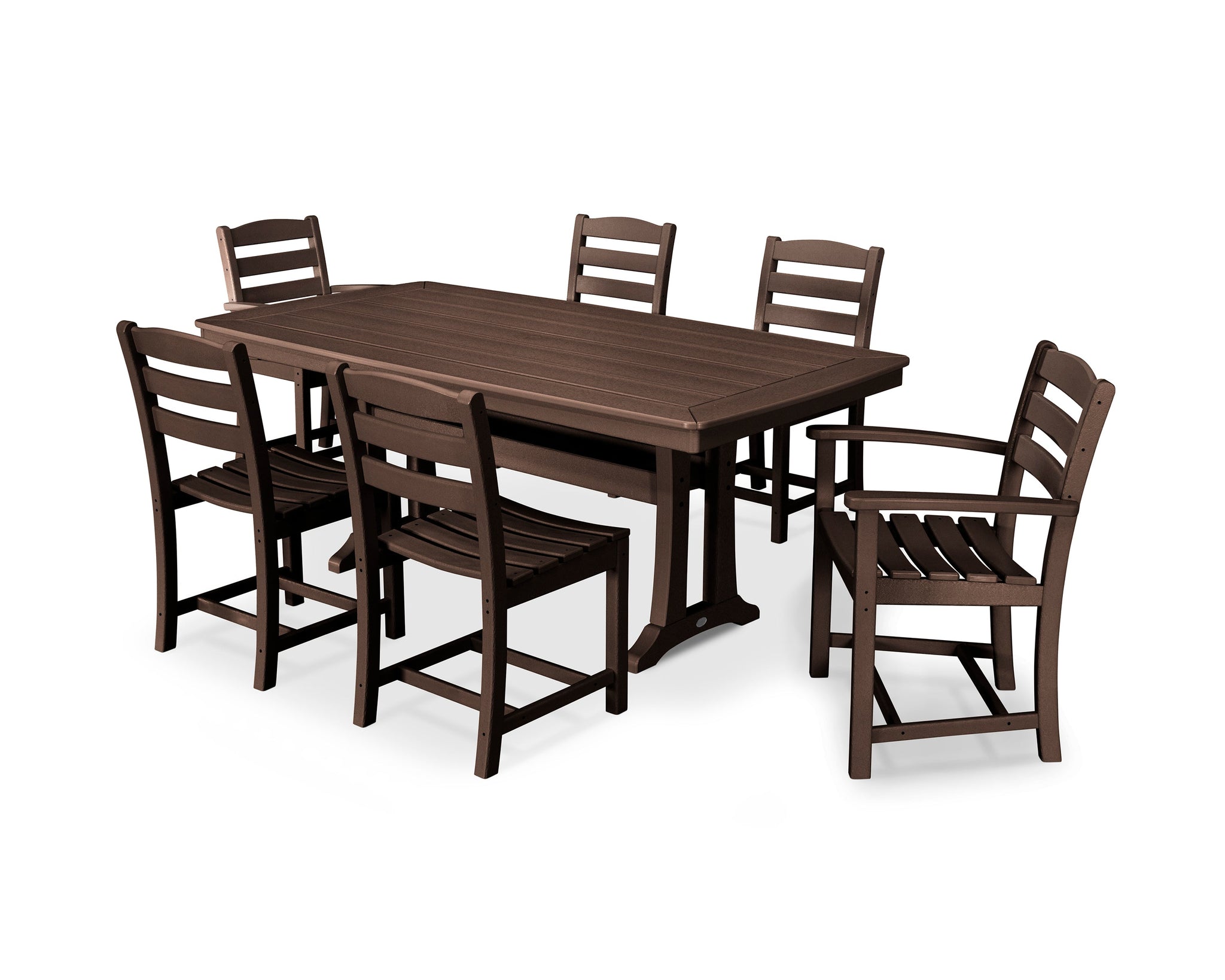 La Casa Café 7-Piece Dining Set with Trestle Legs