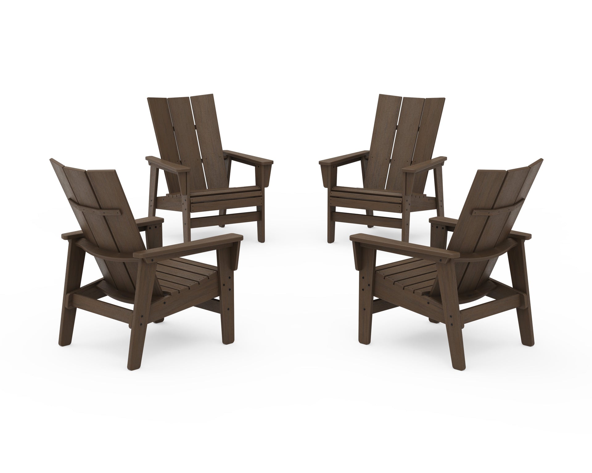 4-Piece Modern Grand Upright Adirondack Chair Conversation Set