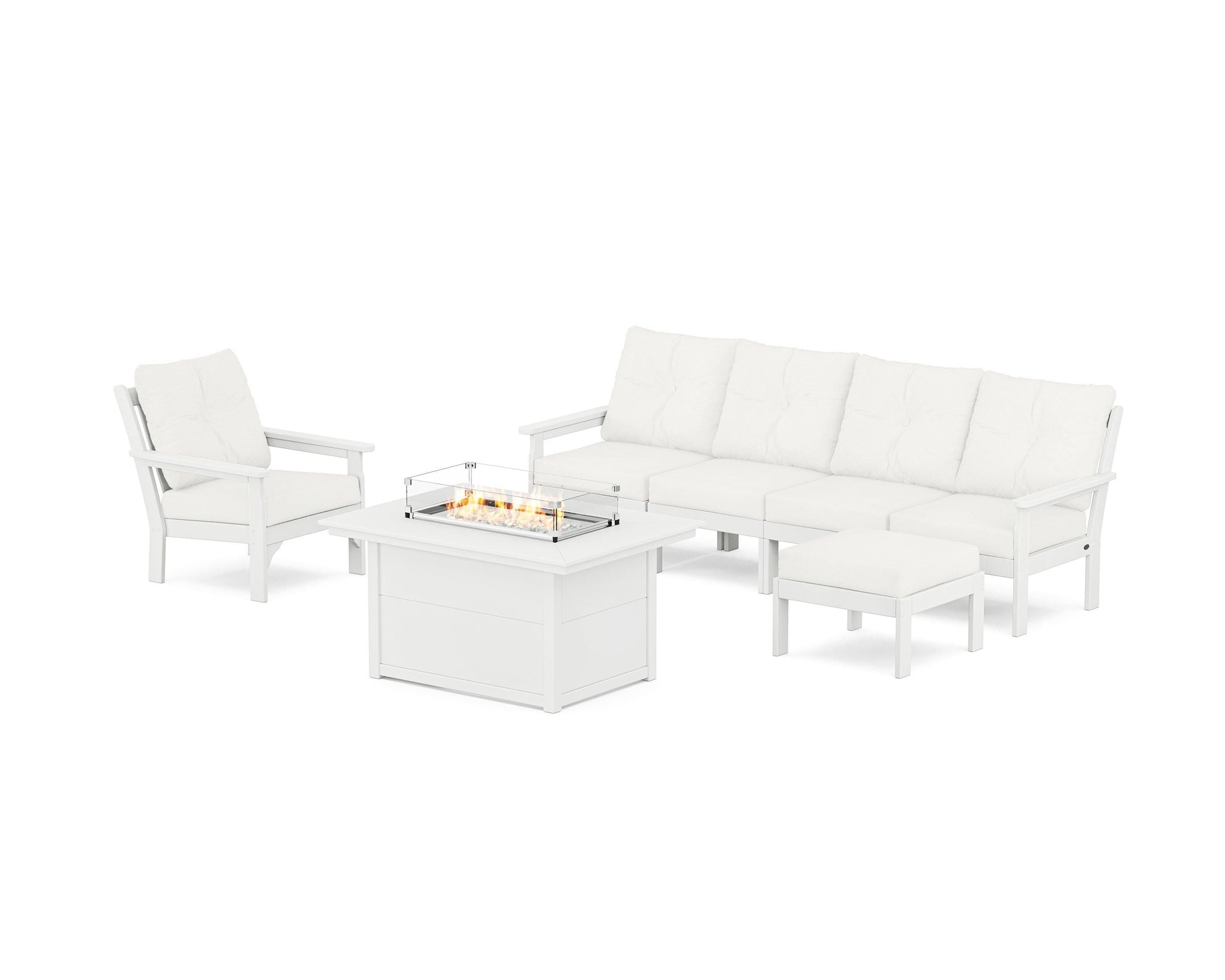 Vineyard Sectional Lounge and Fire Pit Set