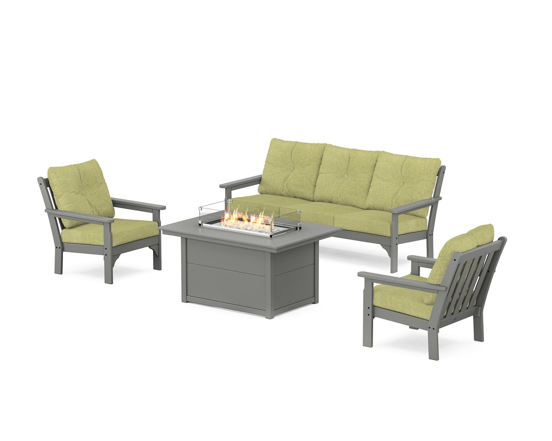 Vineyard Deep Seating Fire Pit Table Set