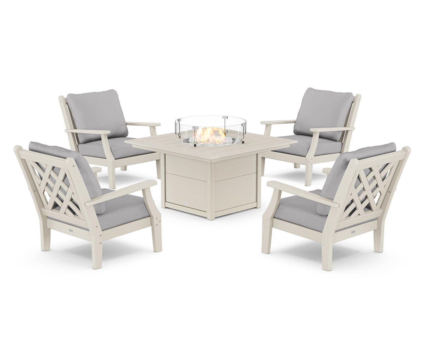 Wovendale 5-Piece Deep Seating Set with Fire Pit Table