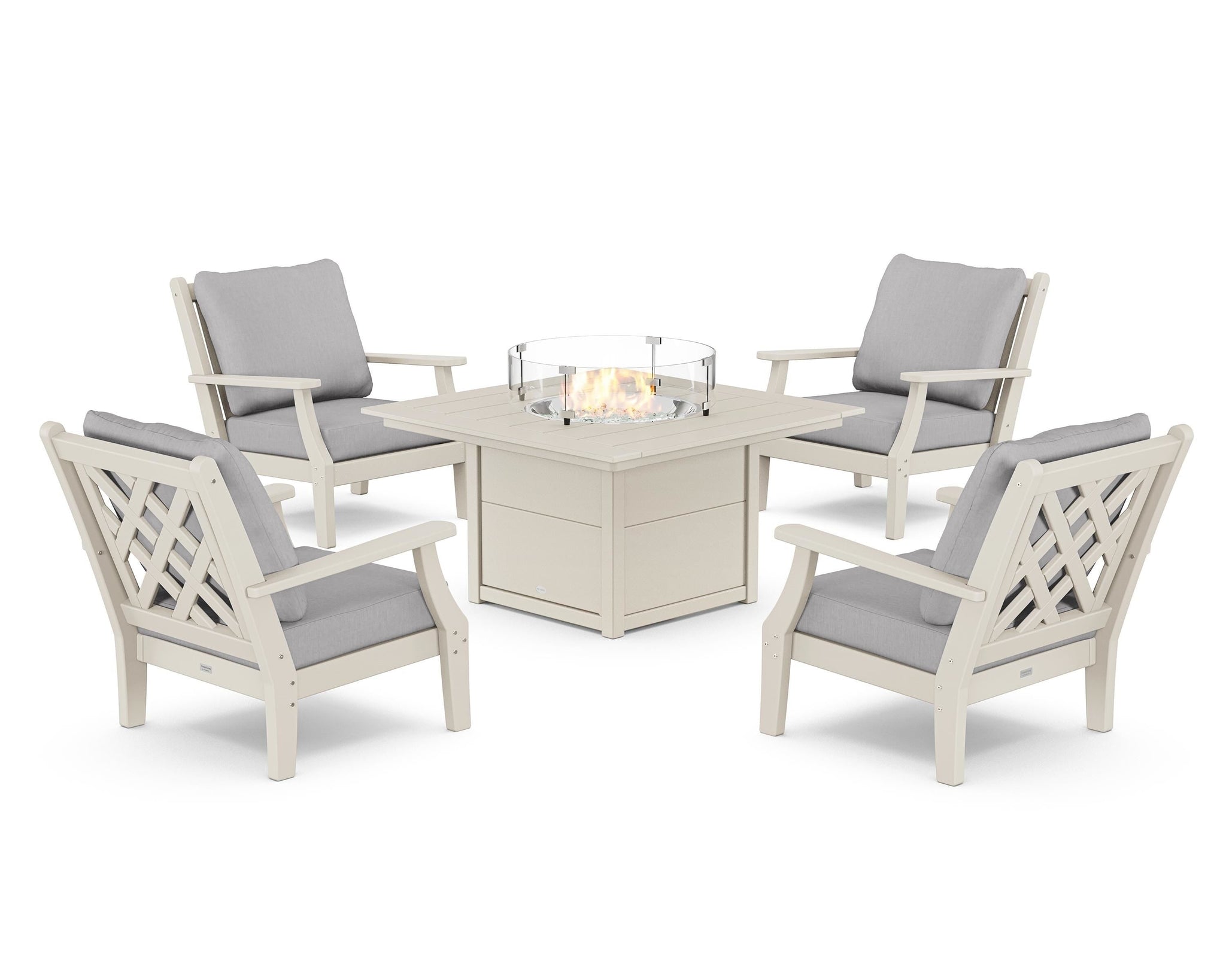 Wovendale 5-Piece Deep Seating Set with Fire Pit Table
