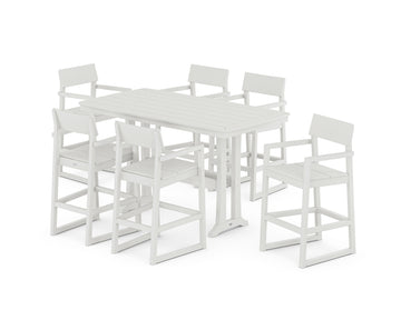 EDGE Arm Chair 7-Piece Bar Set with Trestle Legs