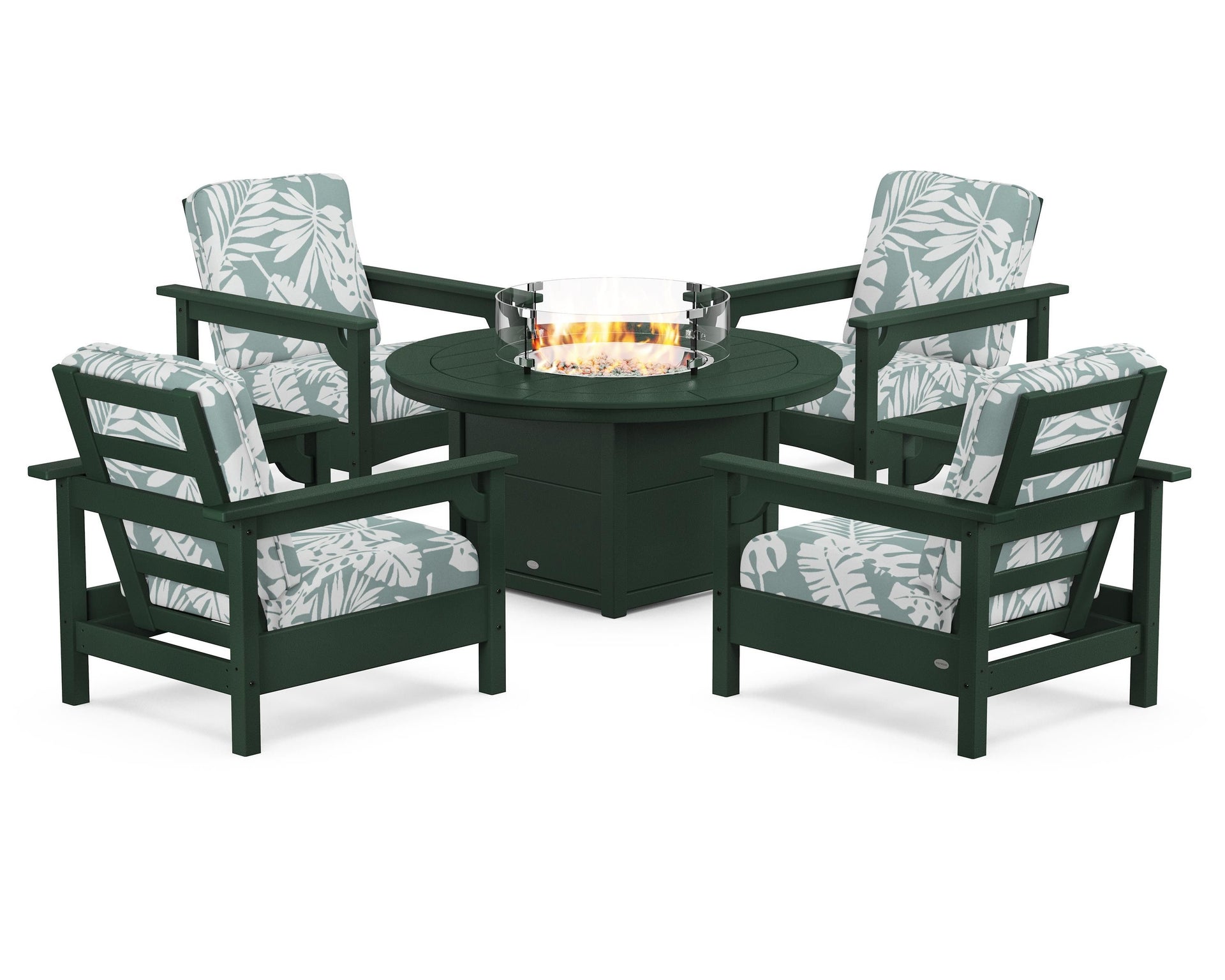 Club 5-Piece Conversation Set with Fire Pit Table