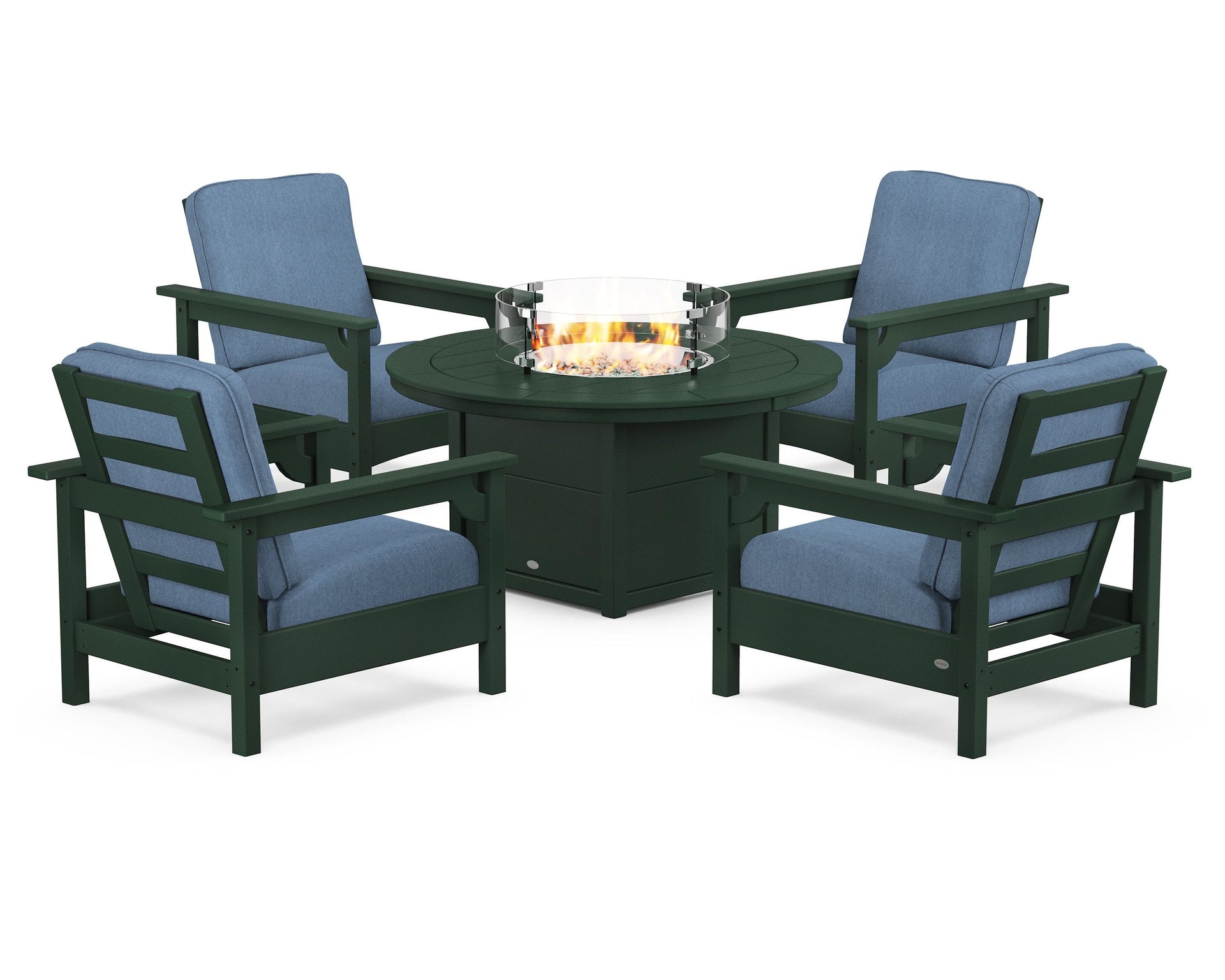 Club 5-Piece Conversation Set with Fire Pit Table